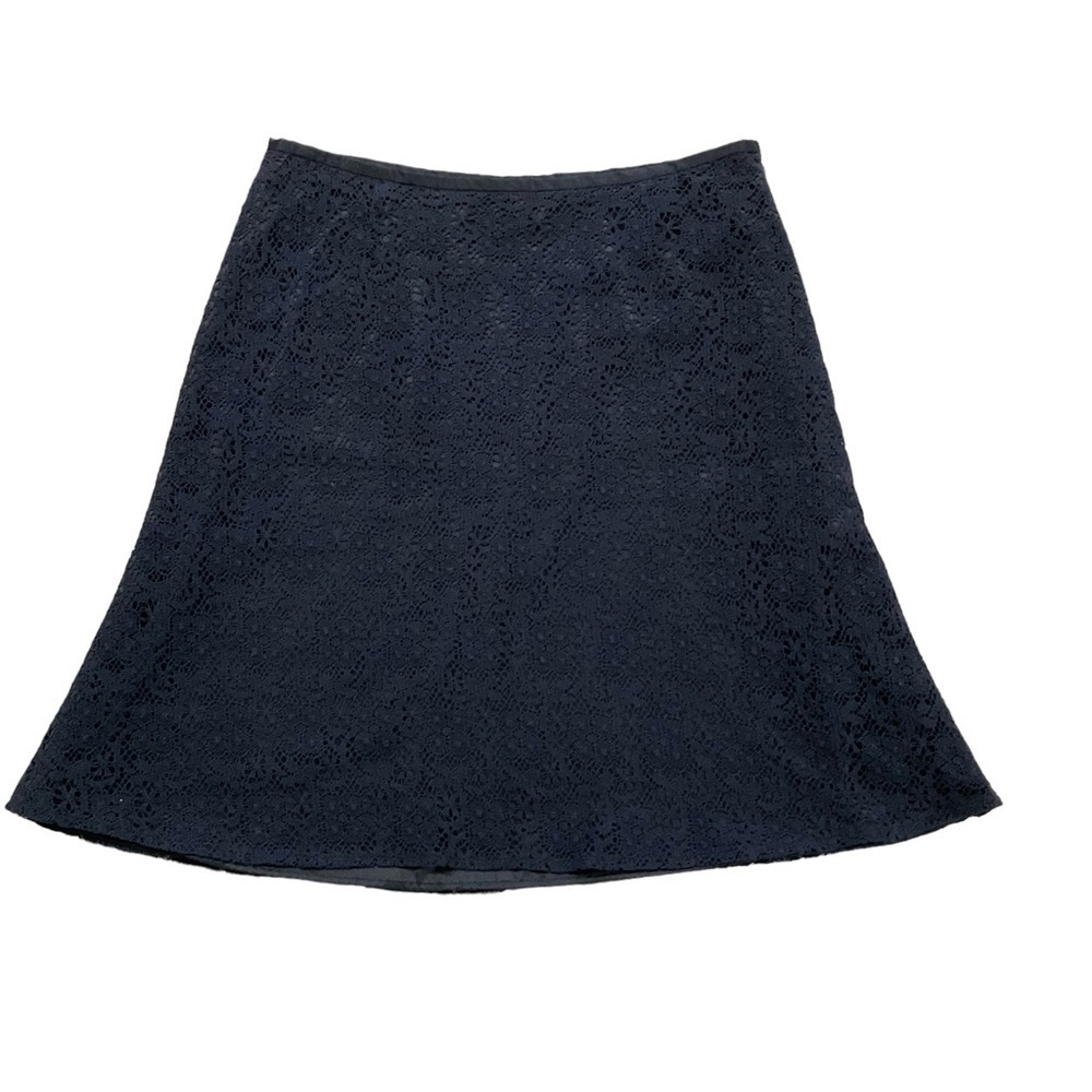 TALBOTS Black Cotton Blend Lace A-Line Skirt 14P